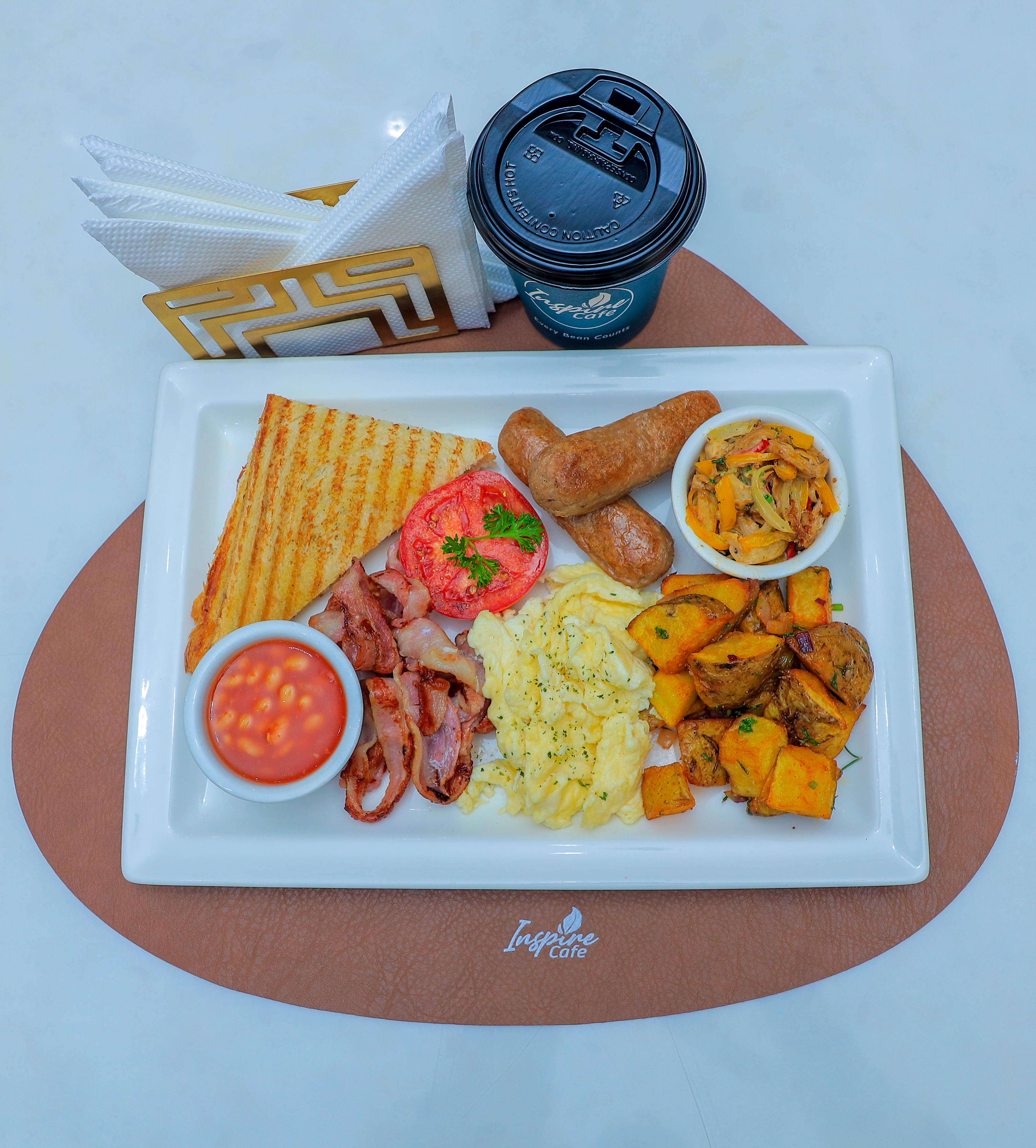 Breakfast plate with Inspire coffee